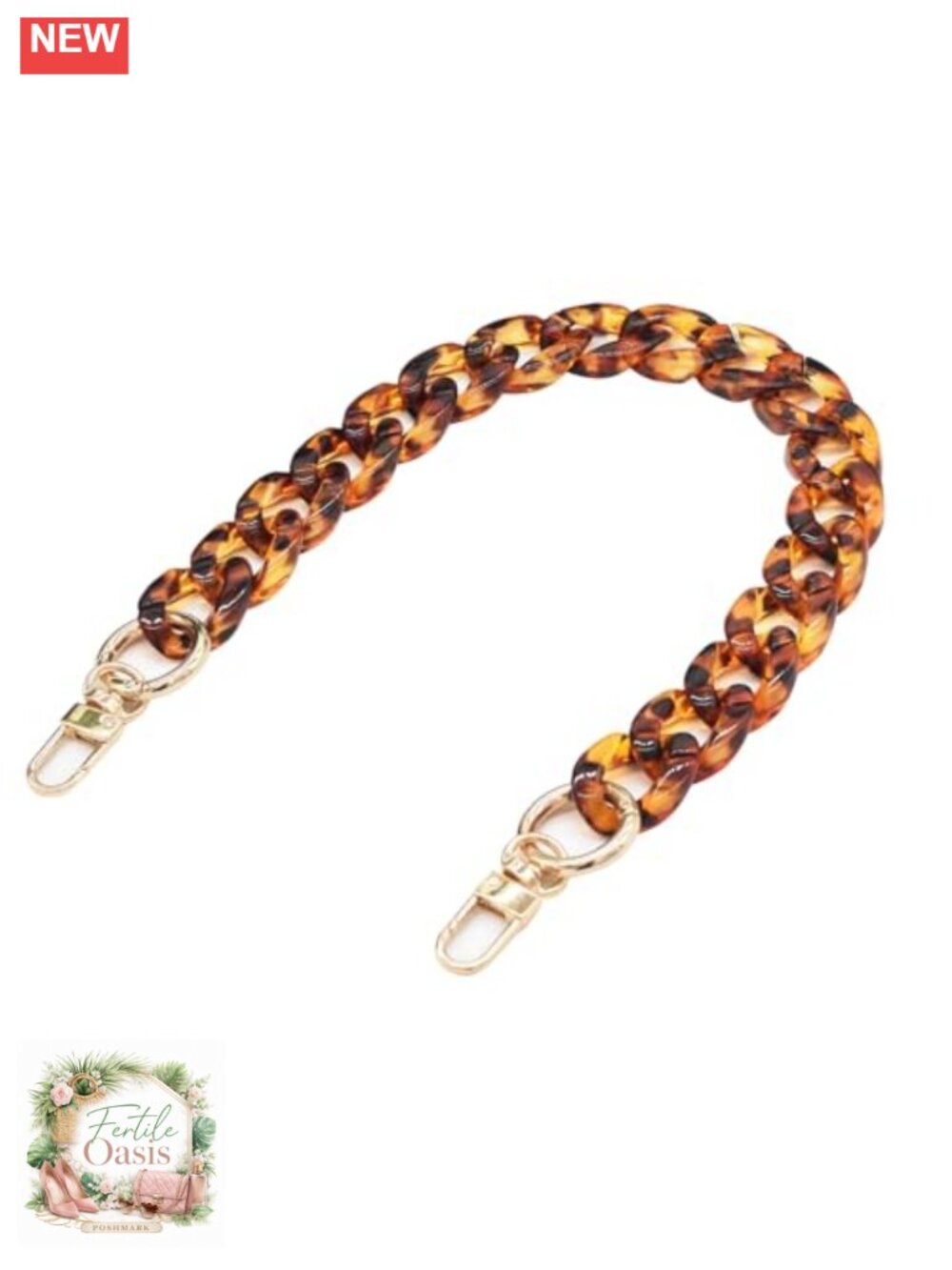 Leopard Print Purse Chain Strap - Acrylic Bag Charms Handbag Handles 16 Inch
